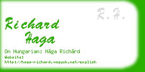 richard haga business card