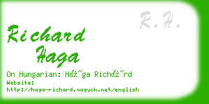 richard haga business card